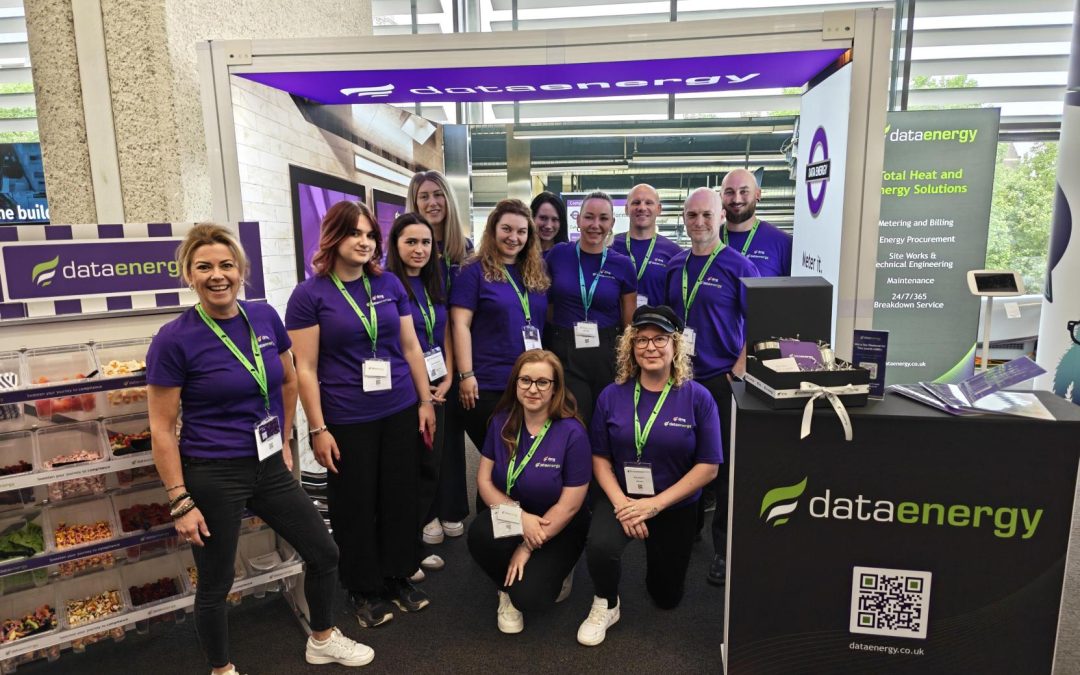 Image of the Data Energy and DMG Delta team at the TPI Annual Seminar 2025. In front of our themed 'Mind the Gap' stand.